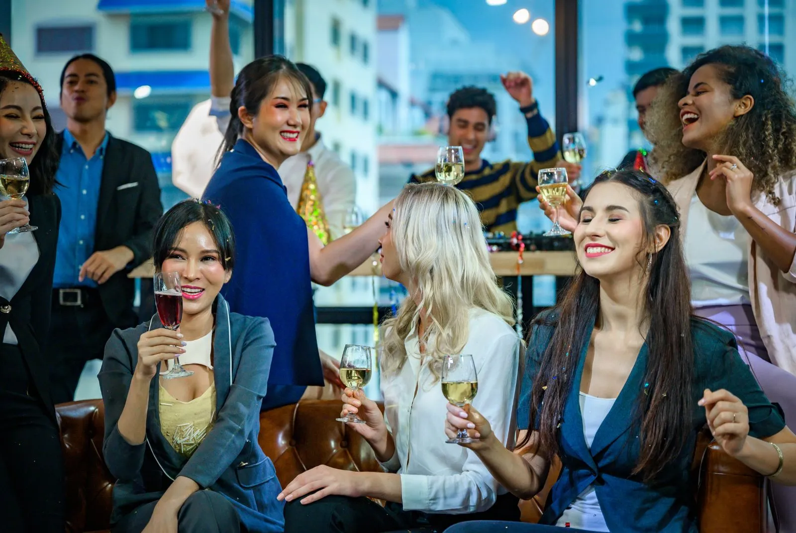 Colleagues celebrating at a corporate event in Bangkok